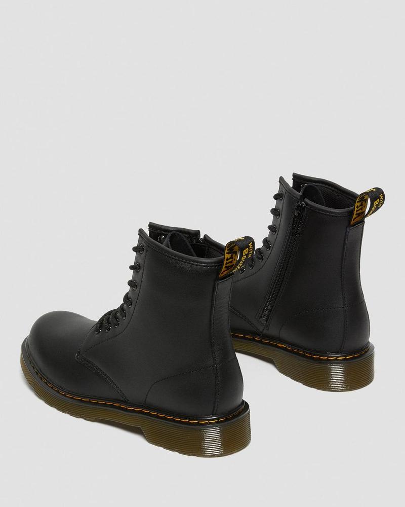 Kids' Dr Martens Youth 1460 Softy T Leather Lace Up Boots Black | AU 715MQZ